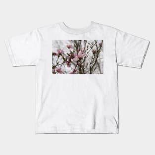 Close up of Pink Magnolia flowers in spring season. Kids T-Shirt